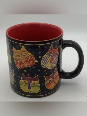 2004 Laurel Burch Black Mythical Cat Mug